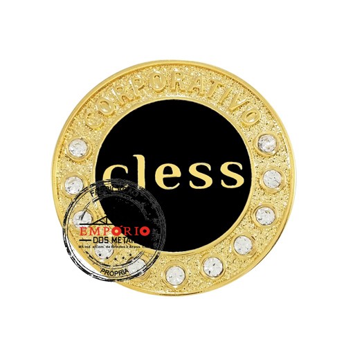 Pin corporativo com strass