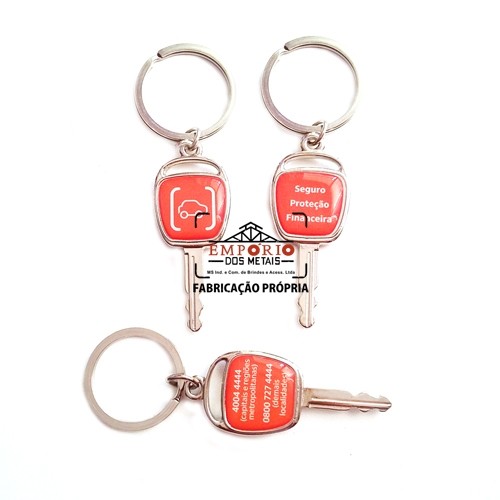 Chaveiro personalizado com adesivo