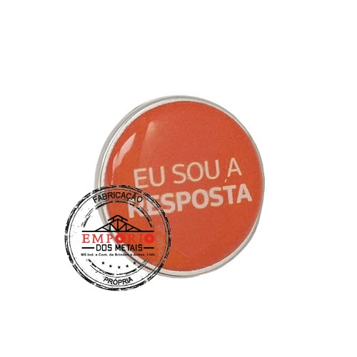 Pin com adesivo resinado