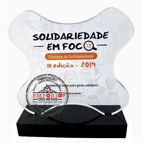 Trofu personalizado em acrlico