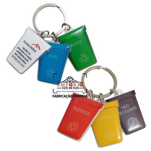 Chaveiro Reciclagem em Acrlico