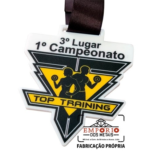MEDALHA EM ACRLICO BRANCO