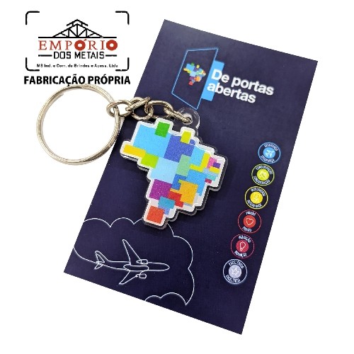 CHAVEIRO PERSONALIZADO COM ADESIVO + CARTELA