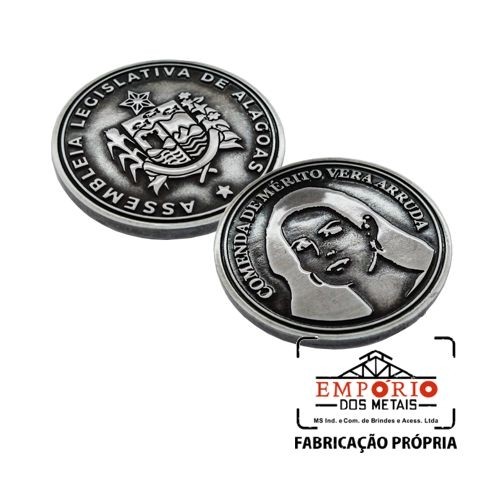 MEDALHA PRATA VELHA FRENTE E VERSO