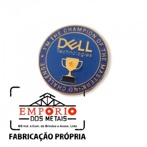 PIN EM RELEVO DOURADO DELL CHAMPION