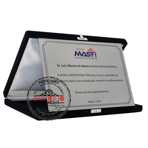 Placa de Agradecimento