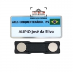 Crach de ao inox - Crach de ao inox. Crachs personalizados. Crach em metal ao inox. Crachs com logo e nome. Crach gravado com impresso digital U.V.