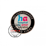 Pin Cordenador - Pin cordenador. Pin em metal no relevo. Pin personalizado. Pins campanha Salvo Vidas. Pin promocional Hospital Barretos.