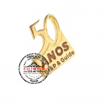 Pin 50 anos - Pin 50 anos. Pin em metal no relevo. Pin personalizado para campanhas. Pin dourado com cor esmaltada. Broche 50 anos.