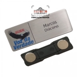 Crachs Magnticos - Crachs magnticos. Crachs personalizado com logo. Crach em ao inox escovado. Crachs gravados com impresso digital U.V. Crachs imantado.