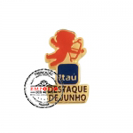 Pin Destaque - Pin de reconhecimento em metal no relevo com banho dourado e cor esmaltada. Broche personalizado para campanha promocional de destaque. Fbrica de pin multinvel. Marketing multinvel.