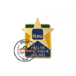 Pin Detaque do Ms - Pin de reconhecimento em metal no relevo com banho dourado e cor esmaltada. Broche personalizado para campanha promocional de destaque. Fbrica de pin multinvel. Marketing multinvel. Pins Destaque do Ms.