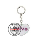 Chaveiro Adesivado Resinado - Chaveiro personalizado em metal, banho niquelado, frente e verso com aplicao de adesivo digital com cobertura de resina transparente, montado com corrente e argola comum.