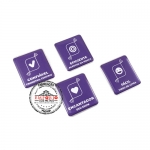 Pins de Reconhecimento - Pin em metal com banho niquelado e aplicao de adesivo digital com cobertura de resina transparente. Fbrica de pin multinvel para campanhas promocionais. Broche de reconhecimento. Marketing multinvel.Pins personalizados com adesivo para eventos.