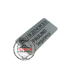 Crach metal - Crach personalizado em ao inox, gravado com 01 cor, com m e contra chapano verso.