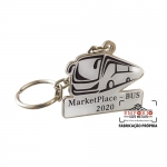 Chaveiro Modelo nibus - Chaveiro em metal com banho niquelado e aplicao de etiqueta resinada. Fbrica de chaveiro promocional. Personalizados com sua arte, os chaveiros so tima opo para brindes e divulgao da sua marca.
