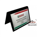 Placa de Agradecimento - Placa em ao inox escovado e gravada com impresso digital U.V. acondicionada em estojo de veludo modelo capa. Fbrica de placas de homenagem. Placas para homenagear, parabenizar e de agradecimento, fabricadas sob encomenda.