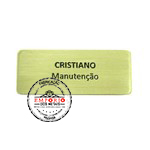 Crach metal - Crach metal dourado em lato com gravao e 01 cor. Crach metlico personalizado podendo ser com fixao em m ou alfinete.