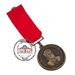 Medalha de Honra ao Mrito - Medalha pra honra ao mrito modelo Braz Cubas em relevo bronzeado com passador e fita de gorguro para peito.