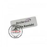 Crach em Ao Inox Escovado - Crach em ao inox escovado gravado. Crachs personalizados com logo e dizeres gravados e montados com m de neodmio ou alfinete de segurana no verso.