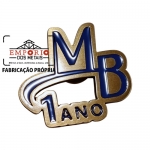 PIN TEMPO DE CASA BRONZE - Pin em metal corte especial e no relevo, banho bronze e cor esmaltada. Fbrica de pins em relevo para evento promocional. Broche com logo de empresa. Pin de lapela.