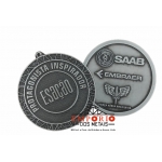 MEDALHA PRATA VELHA FRENTE E VERSO
