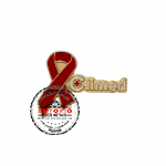 Pin Campanha do Lao Vermelho - Pin Campanha do Lao Vermelho, Fita da Conscientizao, Smbolo da Luta contra a AIDS. Pin Lao Vermelho em metal no relevo dourado com aplicao de cor vermelha + logo. Pin de lapela.