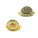 Pin Tempo de Casa - Pin Tempo de Casa em metal no relevo dourado e bronzeado. Comemorao 18 anos de empresa. Pin de lapela.