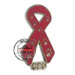 Pin Lao Rosa personalizado - Pin Lao Rosa com logo em relevo. Pin Campanha do Lao Rosa. Pin Outubro Rosa. Pin de lapela.