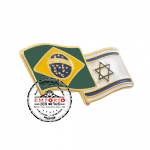 Pin Brasil x Israel - Pin Bandeiras Brasil x Israel. Pin personalizado. Pin promocional. Pin em relevo bandeiras cruzadas. Pins personalizados. Pins bandeiras dos pases.