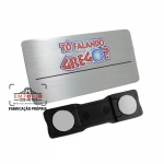 Crachs em ao inox - Crachs em ao inox. Crachs personalizados. Crachs para identificao. Crachs gravados com impresso digital U.V.