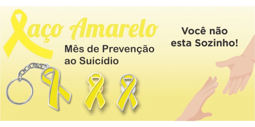Campanha do La�o Amarelo. Setembro Amarelo. - Setembro amarelo, m�s da Preven��o ao Suic�dio. Pin La�o Amarelo. La�o da Conscientiza��o.
